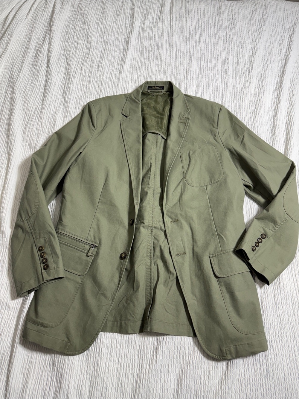 L.L. Bean Men's Light Olive Green Shirt-Jacket